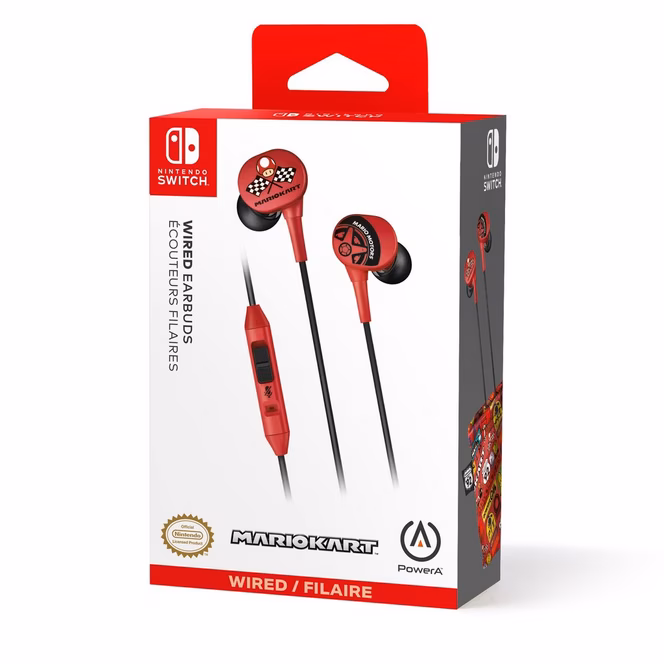 GameStop PowerA Wired Earbuds for Nintendo Switch - Mario Kart Motors