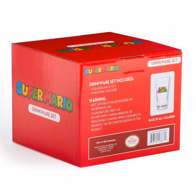 GameStop Geeknet Nintendo Super Mario Action Drinkware Set GameStop Exclusive