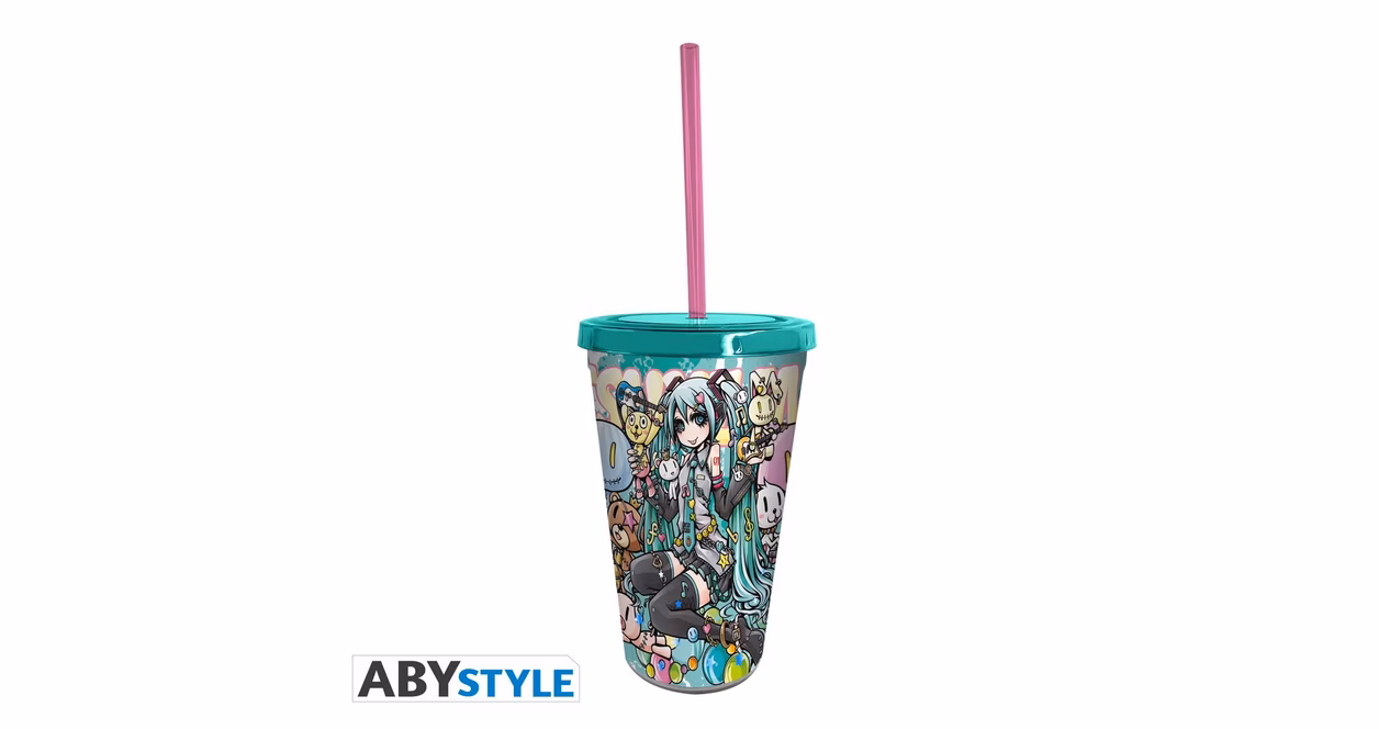 GameStop ABYstyle Hatsune Miku Band 16oz Plastic Tumbler