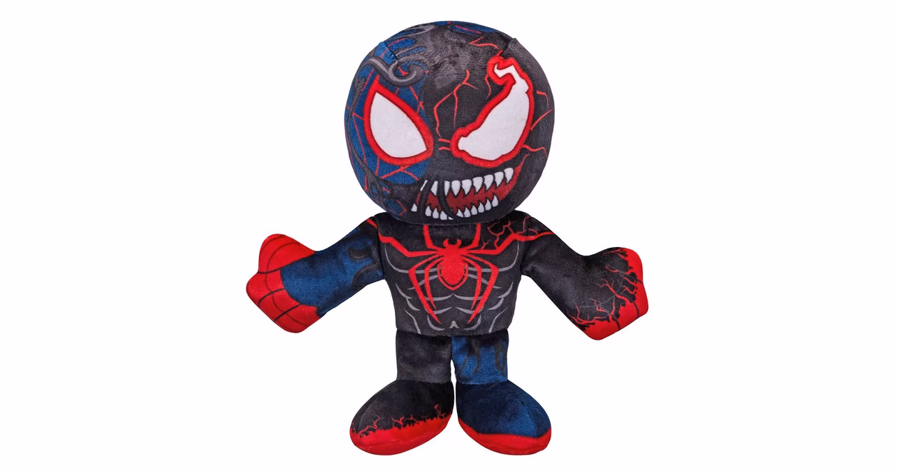 GameStop Marvel Spider-Man Venomized Miles Morales Sitting Kuricha 6-in Chibi Plushie