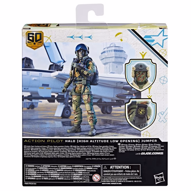 GameStop Hasbro G.I. Joe Classified Series 60th Anniversary Action Pilot HALO 6-in Action Figure