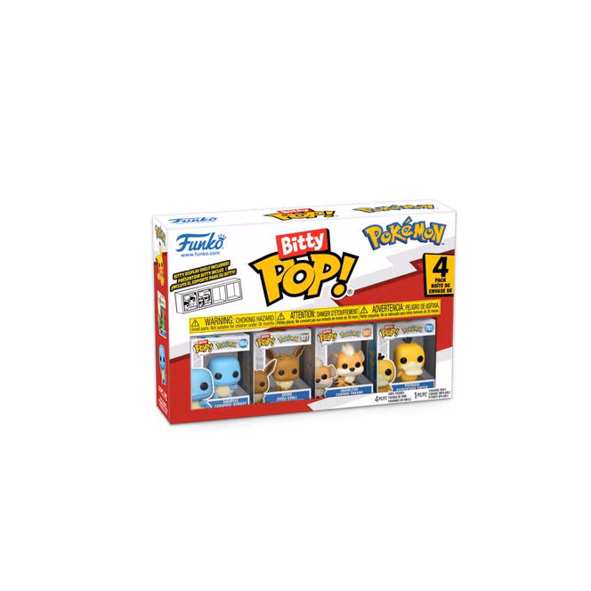GameStop Funko Bitty POP! Pokemon Vinyl Figure Set 4-Pack (Squirtle, Eevee, Growlithe, Psyduck)