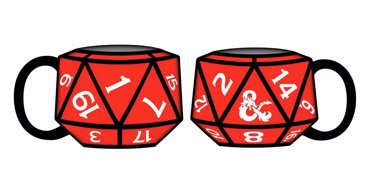 GameStop Dungeons and Dragons D20 Dye 20 oz Ceramic 3D Sculpted Mug