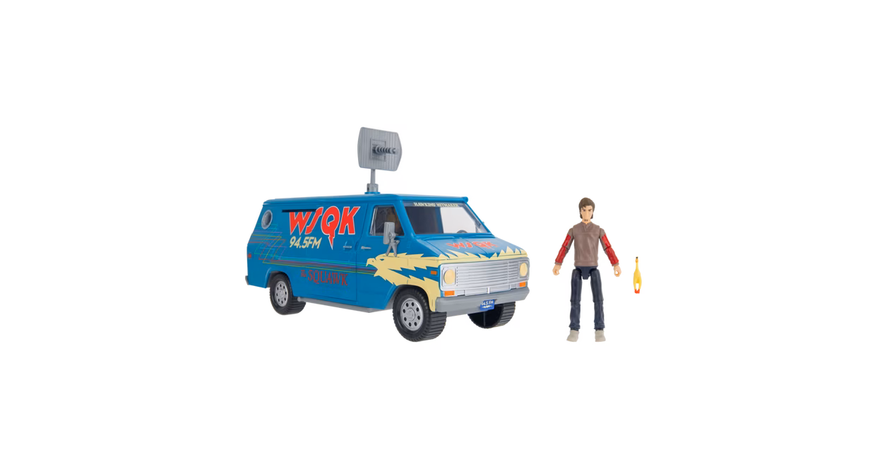GameStop Jazwares Stranger Things Steve Harrington WSQK Van Playset 4-in Action Figure