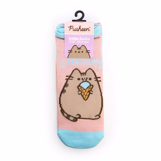 GameStop CultureFly Pusheen The Cat Foodie Adult Ankle Socks 3 Pairs