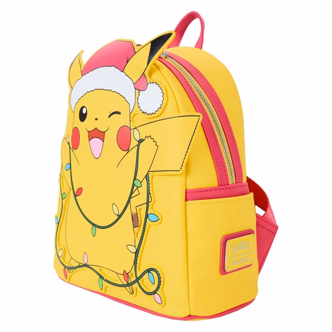 GameStop Loungefly Pokemon Santa Pikachu Christmas Lights Light Up Mini Backpack