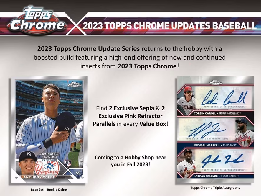 GameStop 2023 Topps Chrome Update Series MLB Baseball Blaster Box