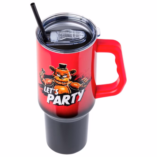 GameStop Five Nights At Freddy's Special Delivery Freddy Let's Party Ombre 40oz Stainless Steel Tumbler with Handle