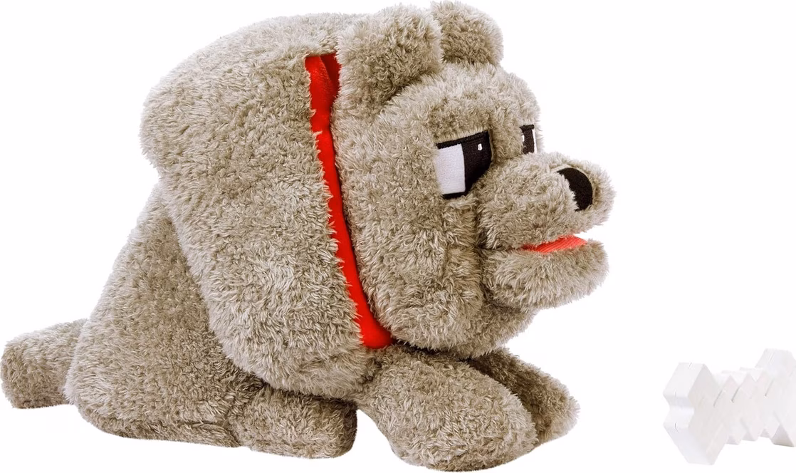 GameStop Minecraft Food Mode Dennis The Wolf Plush Interactive Toy