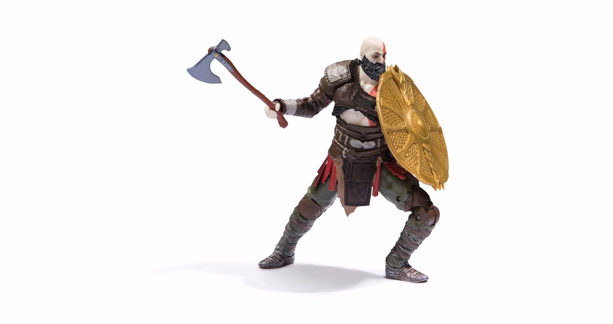 GameStop Spin Master PlayStation God of War Ragnarok Kratos (The Shapes Collection) 6-in Action Figure