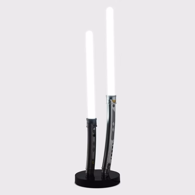 GameStop Star Wars Ahsoka Mini Lightsaber Double Sabers Blue 12-In Lamp