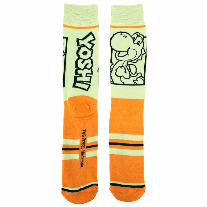 GameStop Super Mario Bros. Split Character Crew Socks 5 Pack