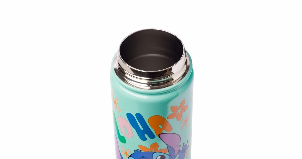 GameStop Lilo and Stitch Aloha Stitch Leaves and Flowers 20oz. Stainless Steel Water Bottle
