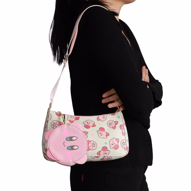 GameStop Kirby Toss Pattern Shoulder Bag with Detachable Coin Purse