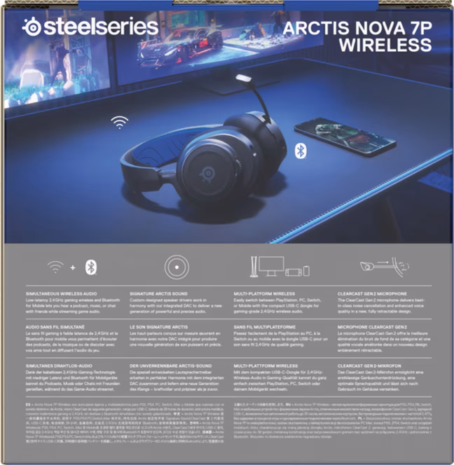 GameStop SteelSeries Arctis Nova 7P Wireless Gaming Headset Generation 1 for PlayStation 5, PlayStation 4, Xbox Series X, Nintendo Switch, and PC