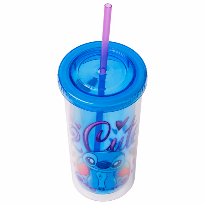 GameStop Lilo And Stitch Airbrush 20oz Plastic Tall Cold Cup with Lid And Straw