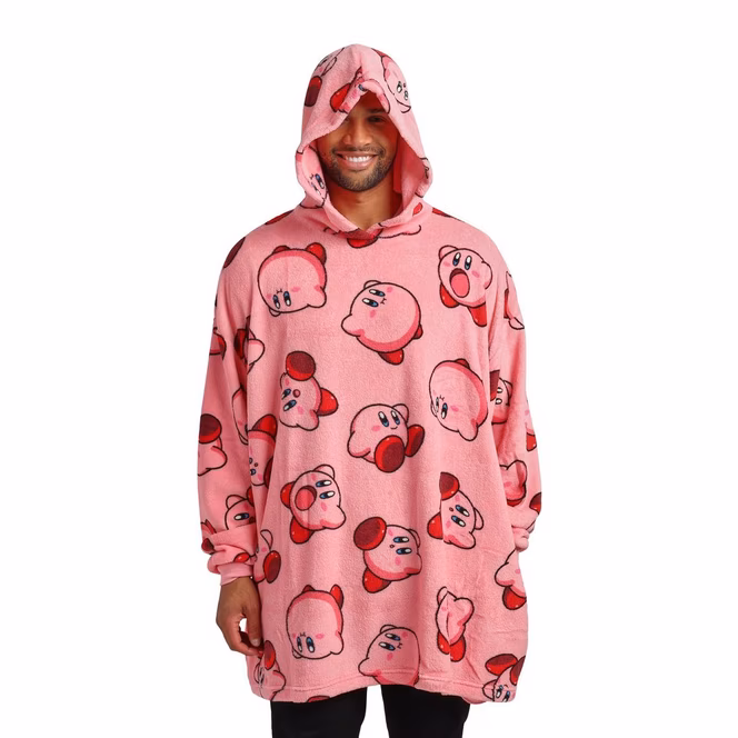GameStop Kirby Fuzzy Oversized Blanket Hoodie GameStop Exclusive - One Size