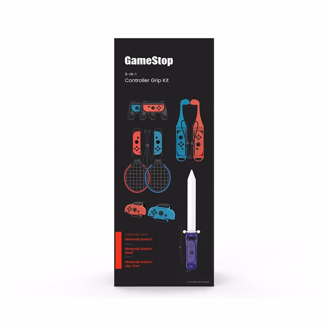 GameStop GameStop 9-Piece Grip Bundle Accessory Kit for Nintendo Switch