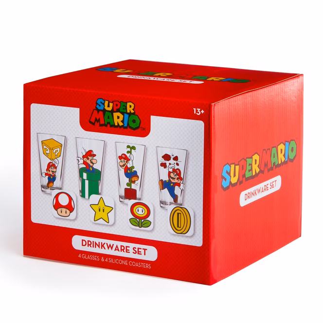 GameStop Geeknet Nintendo Super Mario Action Drinkware Set GameStop Exclusive